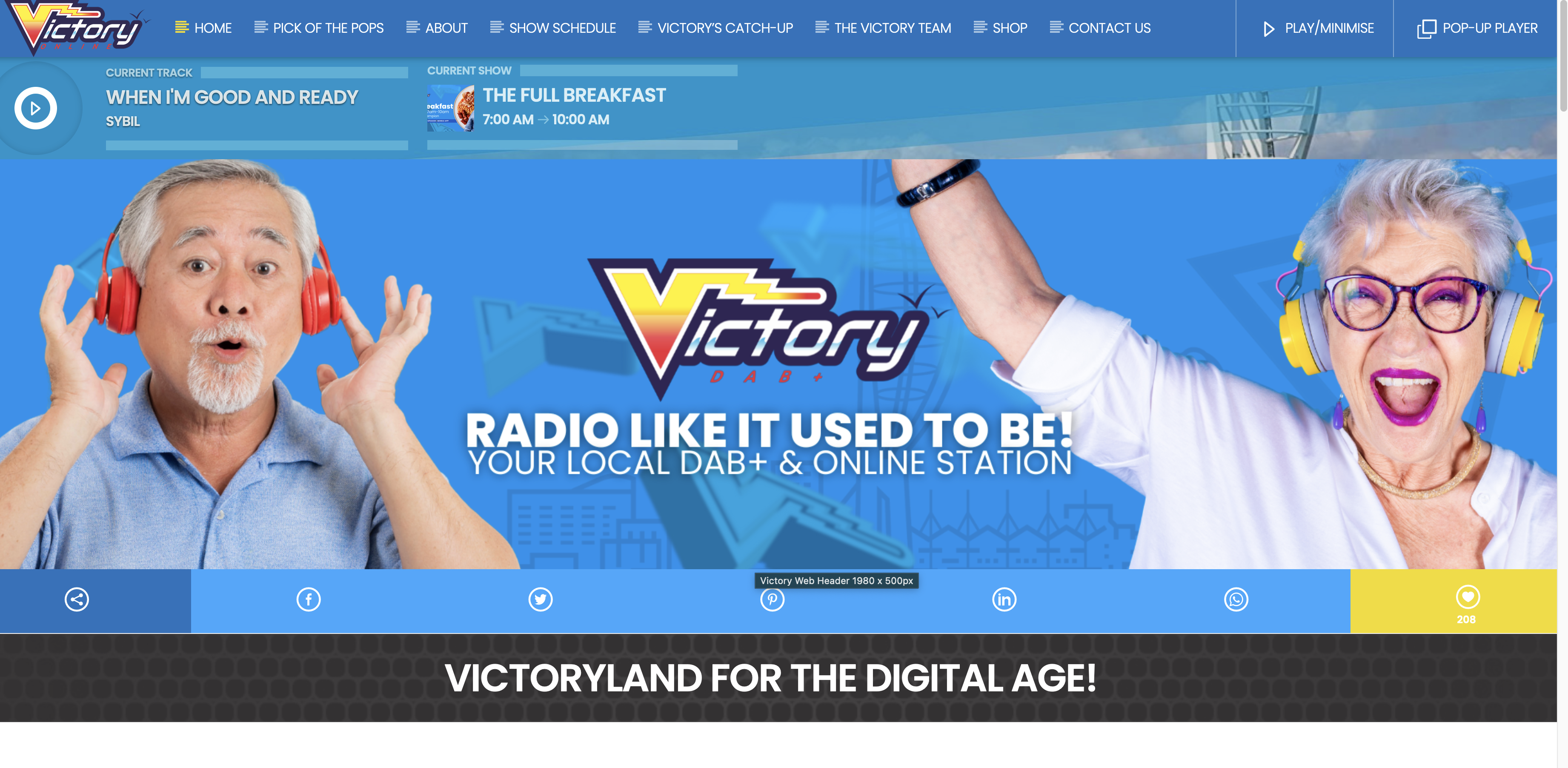 Victory DAB+, station website